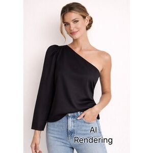 Express Black Asymmetrical Draped Top | Sleeveless | NWT